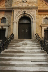 Canvas Print - entrance to the church