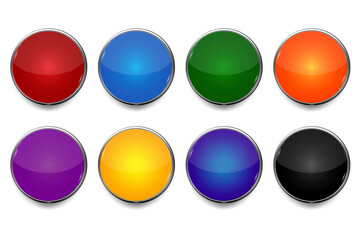 Wall Mural - abstract icon with colored buttons on blue background. vector web button. round shape. stock image. 