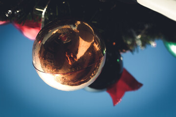 Wall Mural - Colorful Christmas balls and Happy New Year Festival