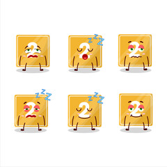 Sticker - Cartoon character of toys block two with sleepy expression