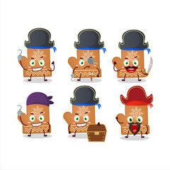 Poster - Cartoon character of gloves cookie with various pirates emoticons