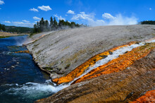 Closeup Shot Of Firehole River In Yellowstone, Wyoming