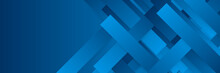 Blue Tech Abstract Technology Banner Background With Blue Stripes And Rectangles
