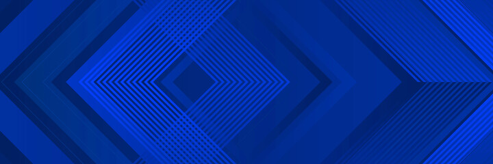 Modern tech blue abstract banner background with lines and arrows