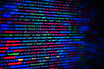 screen with software developer code. js javascript