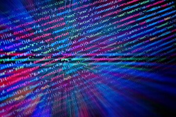 screen with software developer code. js javascript
