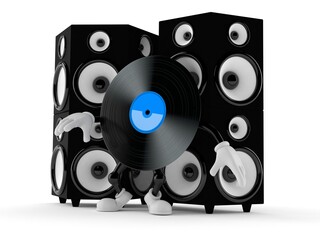 Poster - Vinyl character with big speakers