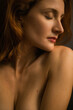 © Наташ Сергеева - beautiful color portrait of a red-haired girl on a black background