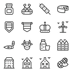 Canvas Print - 
Netherland Cuisine Solid Icons Pack 
