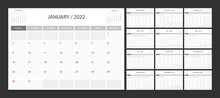 Calendar 2022 Week Start Sunday Corporate Design Planner Template.