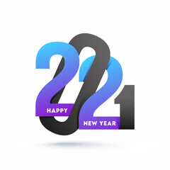 Poster - Paper Cut 2021 Number On White Background For Happy New Year Celebration.