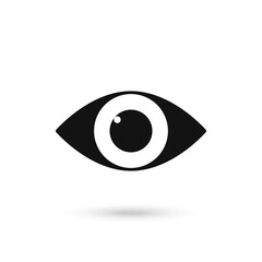 Simple eye icon vector. Eyesight pictogram in flat design style.