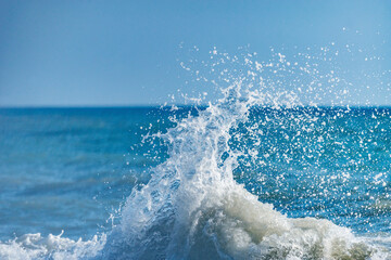 Wall Mural - Wave of the sea water at sunny day time.