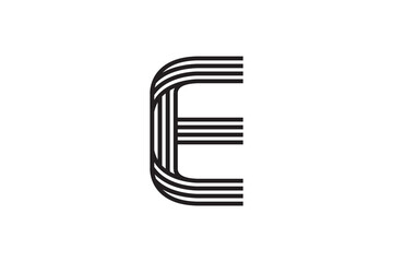 letter e logo initial element for your business identity with striped style element vector