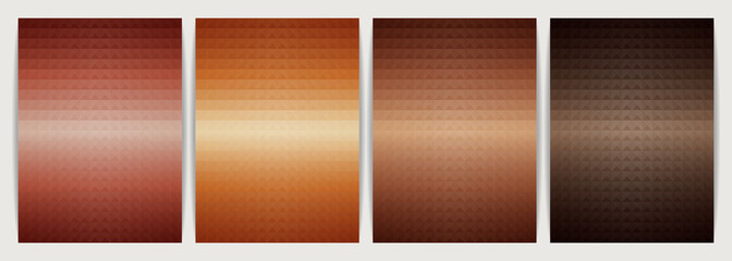 Wall Mural - poster design set abstract background, geometric shape triangle pyramid. earth tone orange color des