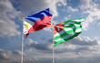 Beautiful national state flags of Philippines and Abkhazia.