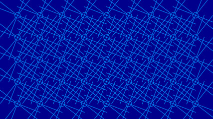 Crossing diagonal lines and circles structure on blue background. Creative pattern concept