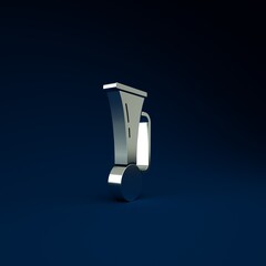 Sticker - Silver Signal horn on vehicle icon isolated on blue background. Minimalism concept. 3d illustration 3D render.