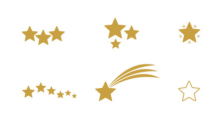 Wall Mural - gold stars icons collection.