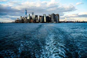 Wall Mural - View of the World Trade Center skyline from the ship