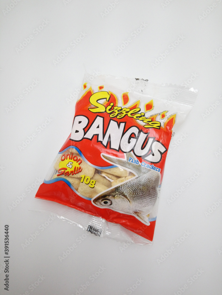Sizzling bangus fish crackers in Manila, Philippines