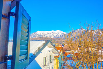 Canvas Print - The Alpine mountains in Bad Ischl resort, Austria