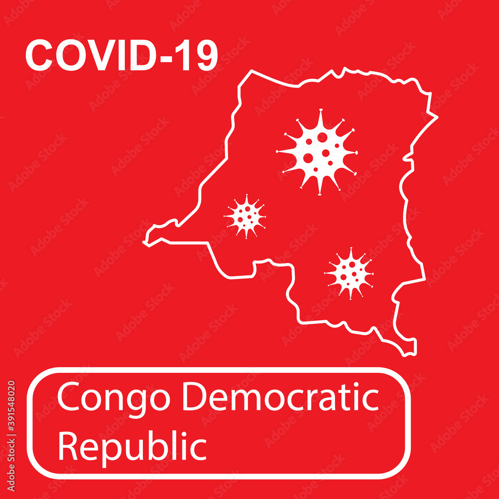 Map of Congo Democratic Republic labeled "COVID-19". Stock Vector ...