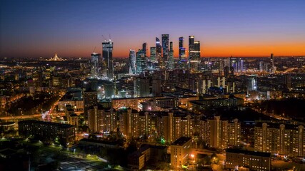 Wall Mural - Amazing time lapse in city center of Moscow, Russia.