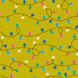 Vector modern colorful seamless background with illustrations of twinkle lights Christmas decorations. Use it for wallpaper, textile print, pattern fills, web page, surface textures, wrapping paper