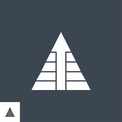 Wall Mural - pyramid with arrow related vector glyph icon. isolated on black background. vector illustration.