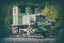 Old Green Diesel Shunting Locomotive
