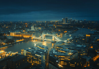 Wall Mural - London aerial view with Tower Bridge, UK