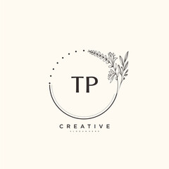 Wall Mural - TP Beauty vector initial logo art, handwriting logo of initial signature, wedding, fashion, jewerly, boutique, floral and botanical with creative template for any company or business.