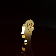 Gold Web design and front end development icon isolated on brown background. Minimalism concept. 3d illustration 3D render.