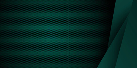 Dark green abstract presentation background with metal texture