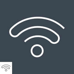 Wi FI Thin Line Vector Icon. Flat icon isolated on the Black background. Editable EPS file. Vector illustration.