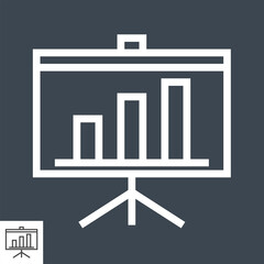 Wall Mural - presentation billboard thin line vector icon. flat icon isolated on the black background. editable e