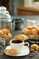 Sticker - Biscotti - Italian biscuits with almonds. Selective focus.