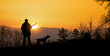 © ginettigino - Hunting silhouette at dawn with dog