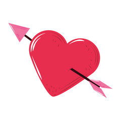 Sticker - cute heart pierced arrow lovely cartoon decoration icon