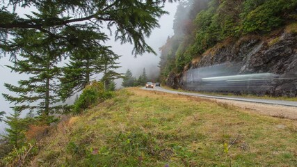 Wall Mural - Time Lapse Parkway Fog Moving Over