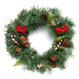 Fototapeta Na drzwi - Christmas wreath isolated on white background