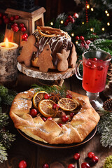 Wall Mural - Christmas cakes on festive table