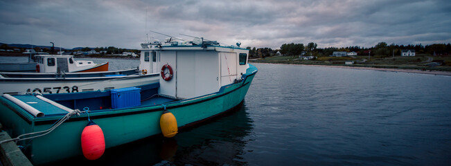 Wall Mural - fishing boat in a harbour in Cape Breton