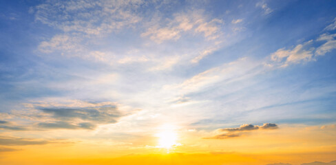 Wall Mural - Sunset sky for background or sunrise sky and cloud at morning.