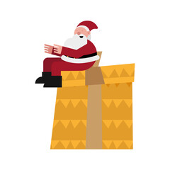 Wall Mural - christmas santa claus seated in gift