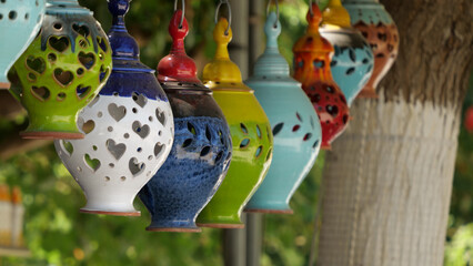 Colorful handmade ceramic candlesticks for sale