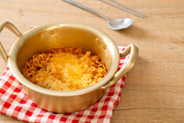 Korean spicy instant noodle with cheese