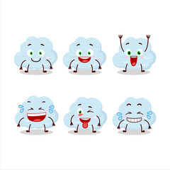 Sticker - Cartoon character of blue cloud with smile expression