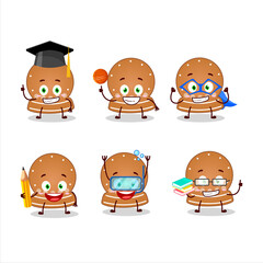 Canvas Print - School student of snowball cookies cartoon character with various expressions